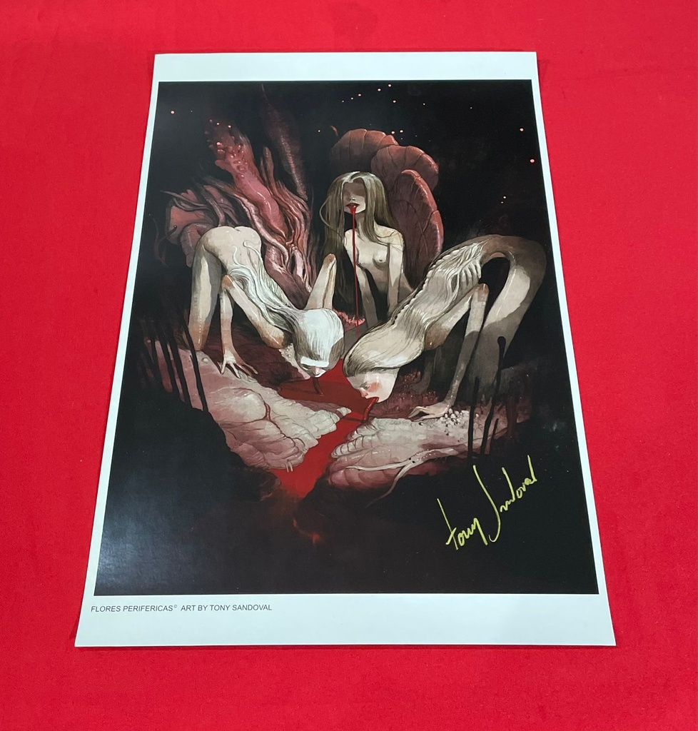 T. SANDOVAL PRINT FLORES PERIFÉRICAS AUTOGRAFIADO